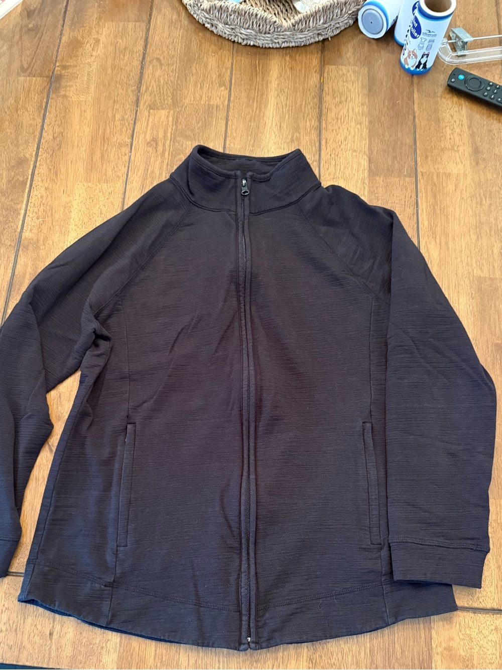 Talbots UPF 50+ Sun Protection Full Zip Track Jacket Dark Brown Size L